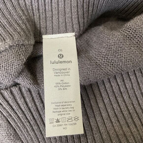 LULULEMON Forward Flow Poncho women’s one size Gray silk blend Ribbed - Picture 6 of 16